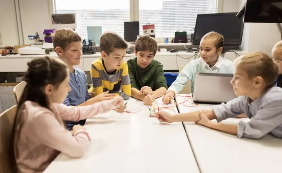 Students participating in diversity and tolerance building activities