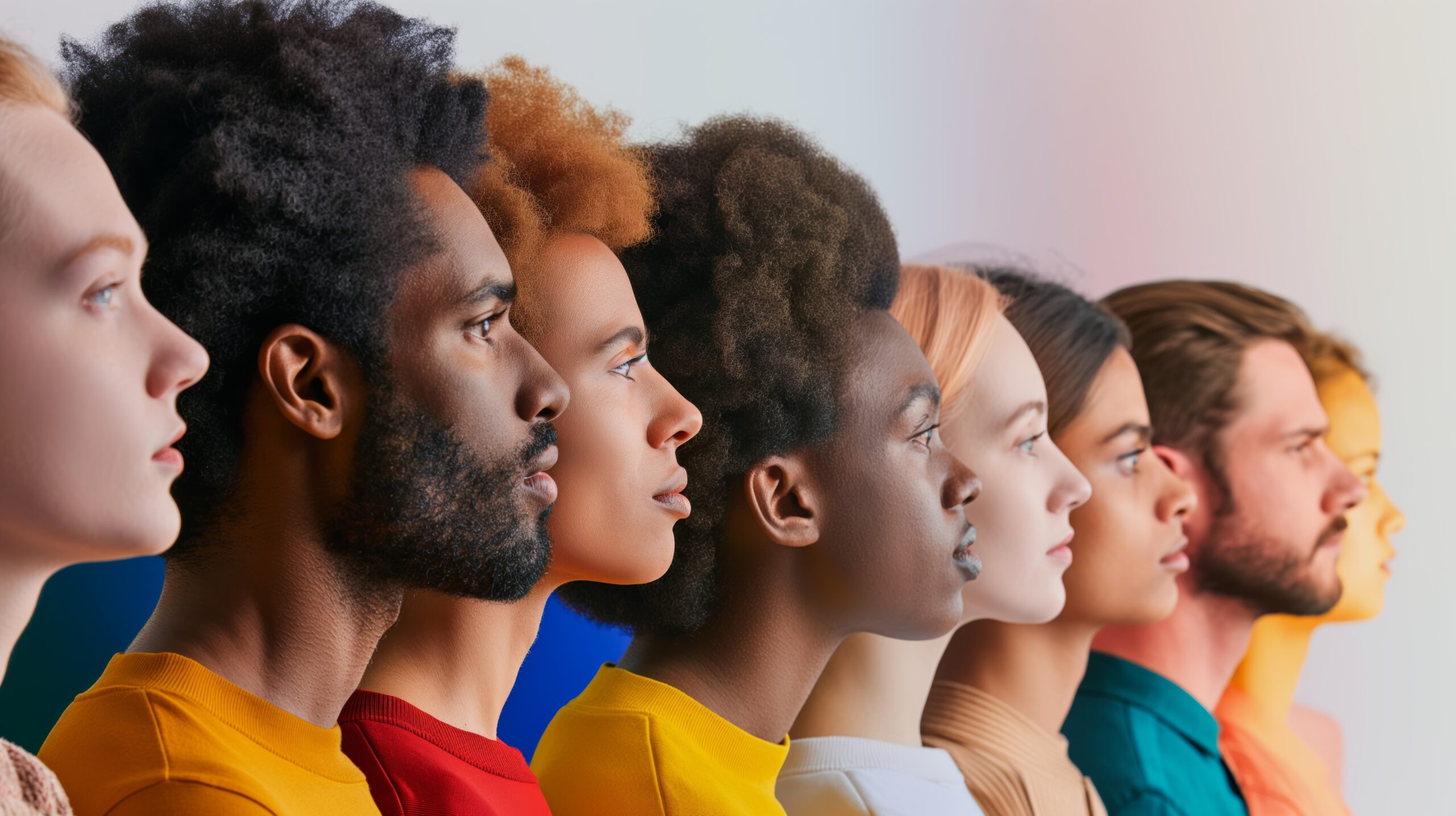 Multiracial profiles representing human diversity unity scaled